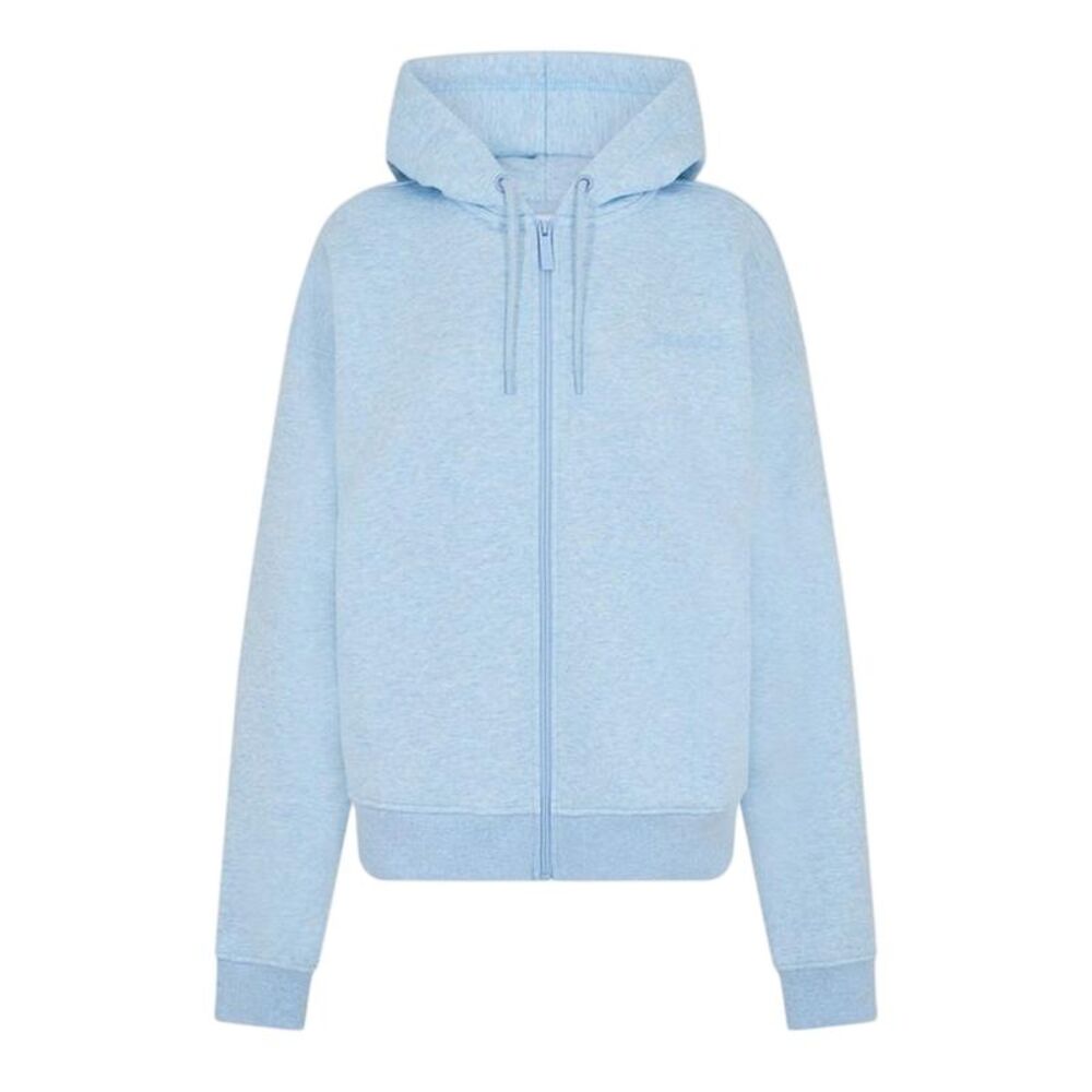 USA Womens/Ladies Oversized Full Zip Hoodie / Blue Marl